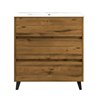 Mueble + lavabo karria 100x45 cm teca claro mate 3 cajones con patas