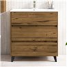 Mueble + lavabo karria 100x45 cm teca claro mate 3 cajones con patas
