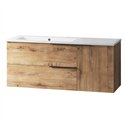 Mueble + lavabo bedón 100x45 cm roble ostippo mate 2 cajones suspendido