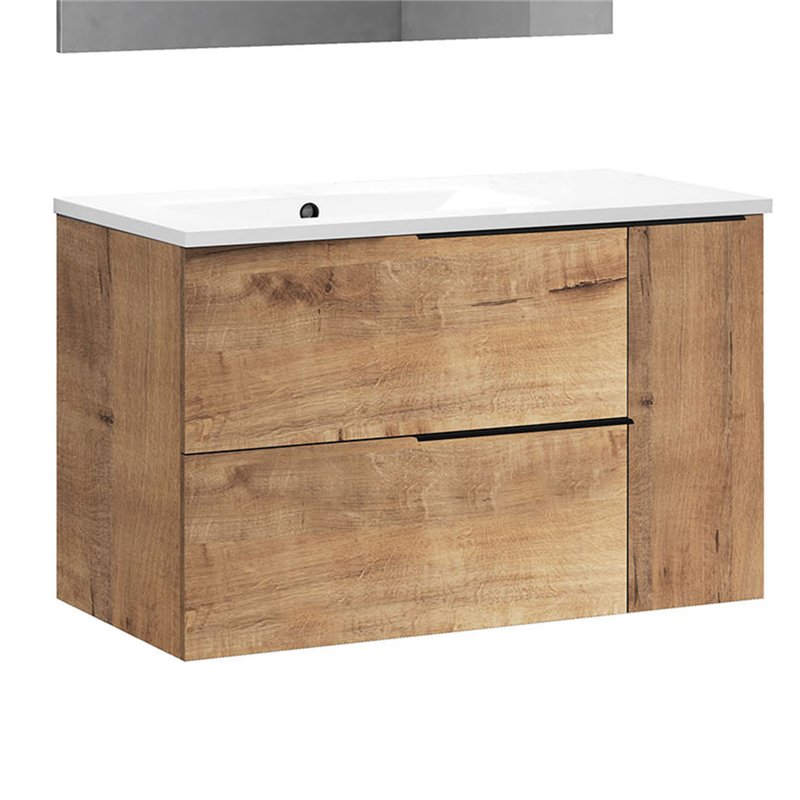 Compra Mueble + lavabo bedón 80x45 cm roble ostippo mate 2