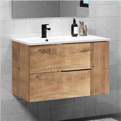 Compra Mueble + lavabo bedón 80x45 cm roble ostippo mate 2