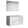 Conjunto de baño zalama 100x45 cm blanco mate 2 cajones suspendido