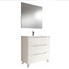 Conjunto de baño zalama 100x45 cm blanco mate 3 cajones con patas