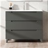 Conjunto de baño zalama 100x45 cm grafito mate 3 cajones con patas