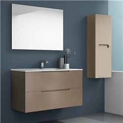 Conjunto de baño zalama 100x45 cm moka mate 2 cajones suspendido
