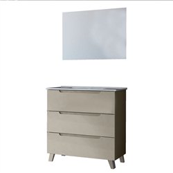Conjunto de baño zalama 100x45 cm moka mate 3 cajones con patas