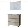Conjunto de baño zalama 100x45 cm moka mate 3 cajones con patas