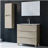 Conjunto de baño zalama 100x45 cm moka mate 3 cajones con patas