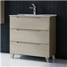 Conjunto de baño zalama 100x45 cm moka mate 3 cajones con patas