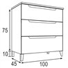Conjunto de baño zalama 100x45 cm moka mate 3 cajones con patas