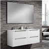 Conjunto de baño zalama 120x45 cm blanco mate 2 cajones suspendido