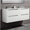 Conjunto de baño zalama 120x45 cm blanco mate 2 cajones suspendido
