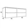 Conjunto de baño zalama 120x45 cm blanco mate 2 cajones suspendido