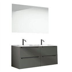 Conjunto de baño zalama 120x45 cm grafito mate 2 cajones suspendido