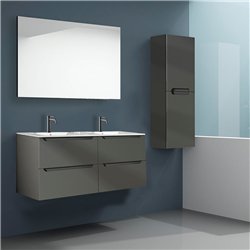 Conjunto de baño zalama 120x45 cm grafito mate 2 cajones suspendido