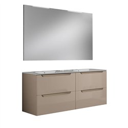 Conjunto de baño zalama 120x45 cm moka mate 2 cajones suspendido