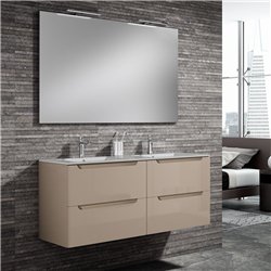 Conjunto de baño zalama 120x45 cm moka mate 2 cajones suspendido