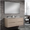 Conjunto de baño zalama 120x45 cm moka mate 2 cajones suspendido