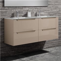 Conjunto de baño zalama 120x45 cm moka mate 2 cajones suspendido