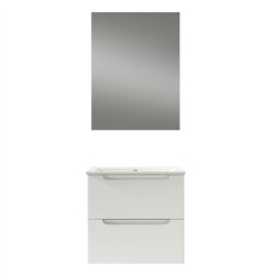Conjunto de baño zalama 60x45 cm blanco mate 2 cajones suspendido