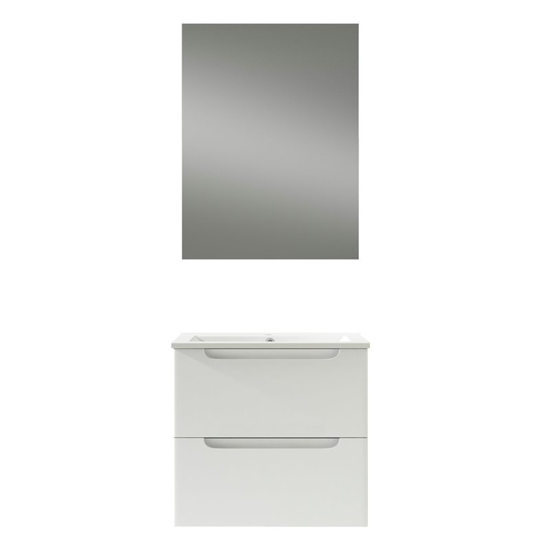 Conjunto de baño zalama 60x45 cm blanco mate 2 cajones suspendido