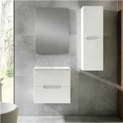 Conjunto de baño zalama 60x45 cm blanco mate 2 cajones suspendido