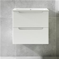 Conjunto de baño zalama 60x45 cm blanco mate 2 cajones suspendido
