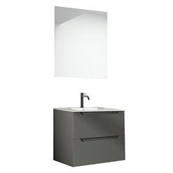 Conjunto de baño zalama 60x45 cm grafito mate 2 cajones suspendido