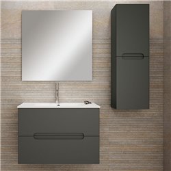 Conjunto de baño zalama 60x45 cm grafito mate 2 cajones suspendido