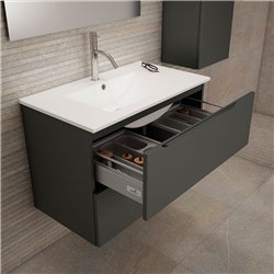 Conjunto de baño zalama 60x45 cm grafito mate 2 cajones suspendido