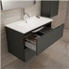 Conjunto de baño zalama 60x45 cm grafito mate 2 cajones suspendido