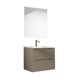 Conjunto de baño zalama 60x45 cm moka mate 2 cajones suspendido