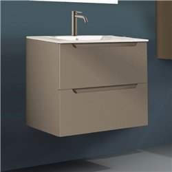 Conjunto de baño zalama 60x45 cm moka mate 2 cajones suspendido