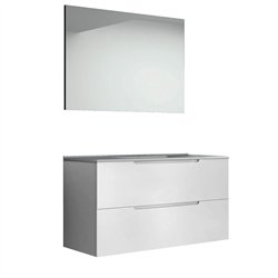 Conjunto de baño zalama 80x45 cm blanco mate 2 cajones suspendido