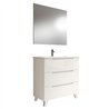 Conjunto de baño zalama 80x45 cm blanco mate 3 cajones con patas