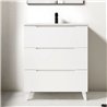 Conjunto de baño zalama 80x45 cm blanco mate 3 cajones con patas