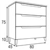 Conjunto de baño zalama 80x45 cm blanco mate 3 cajones con patas
