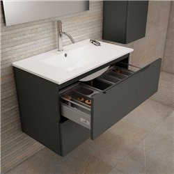 Conjunto de baño zalama 80x45 cm grafito mate 2 cajones suspendido