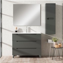 Conjunto de baño zalama 80x45 cm grafito mate 3 cajones con patas