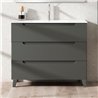 Conjunto de baño zalama 80x45 cm grafito mate 3 cajones con patas