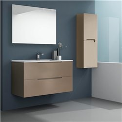 Conjunto de baño zalama 80x45 cm moka mate 2 cajones suspendido