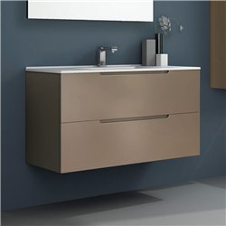 Conjunto de baño zalama 80x45 cm moka mate 2 cajones suspendido