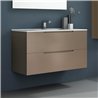 Conjunto de baño zalama 80x45 cm moka mate 2 cajones suspendido
