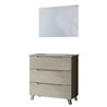 Conjunto de baño zalama 80x45 cm moka mate 3 cajones con patas