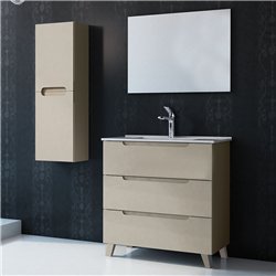 Conjunto de baño zalama 80x45 cm moka mate 3 cajones con patas