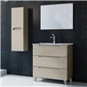 Conjunto de baño zalama 80x45 cm moka mate 3 cajones con patas