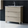 Conjunto de baño zalama 80x45 cm moka mate 3 cajones con patas