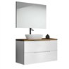 Conjunto de baño zalama sobre encimera 100x45 cm blanco mate 2 cajones suspendid