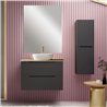 Conjunto de baño zalama sobre encimera 100x45 cm grafito mate 2 cajones suspendi