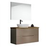 Conjunto de baño zalama sobre encimera 100x45 cm moka mate 2 cajones suspendido
